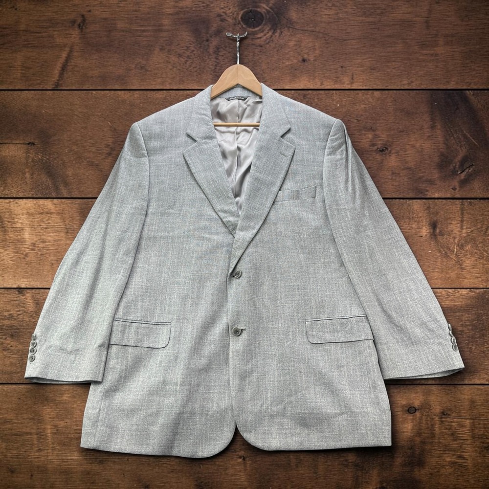Jack Victor Mens 48XL Silver Gray 100% Bamboo Viscose Blazer Sport Coat Big Tall